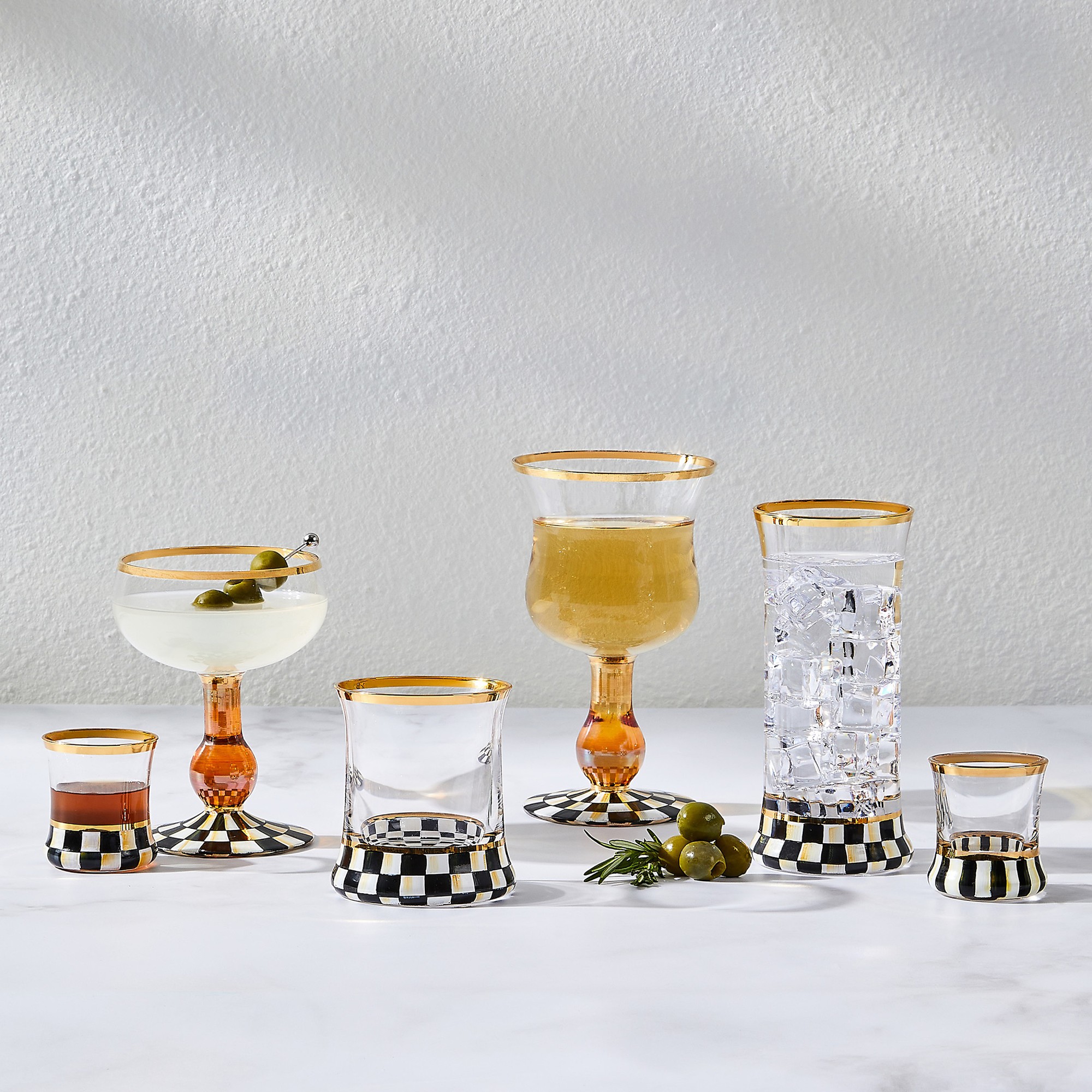 MacKenzie-Childs Courtly Check Coupe Glass