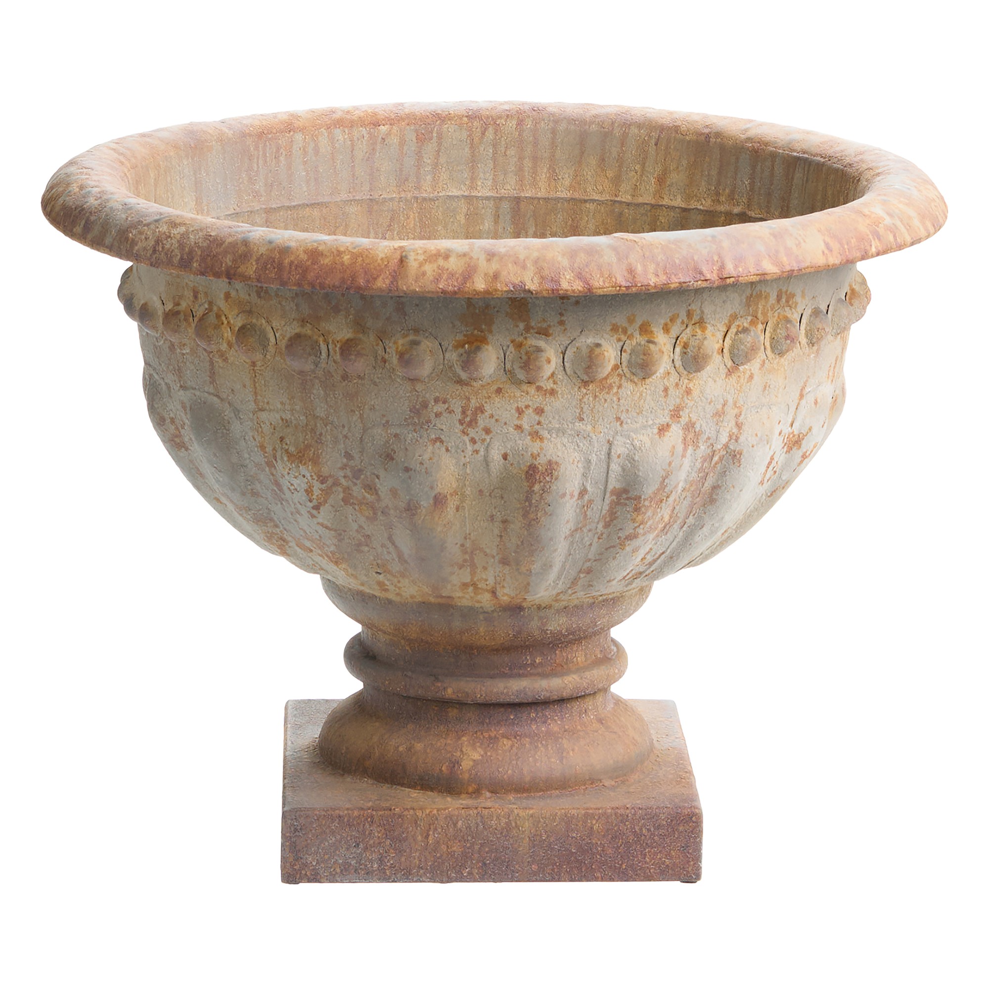 Antique Brown Metal Urn