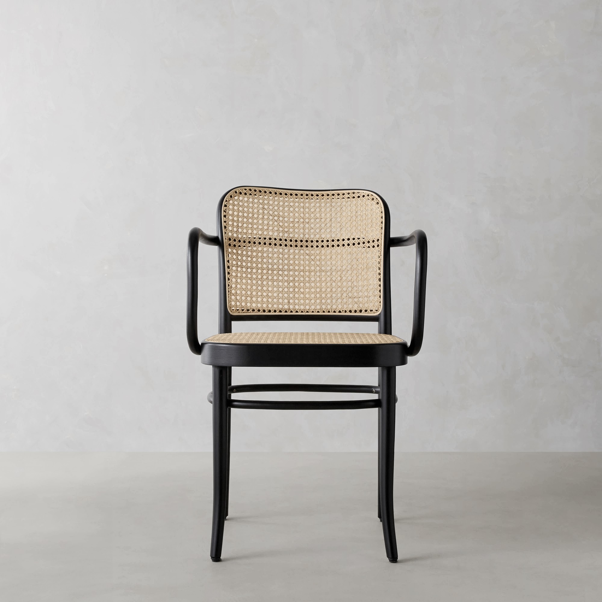 Ton 811 Caned Dining Armchair, Black