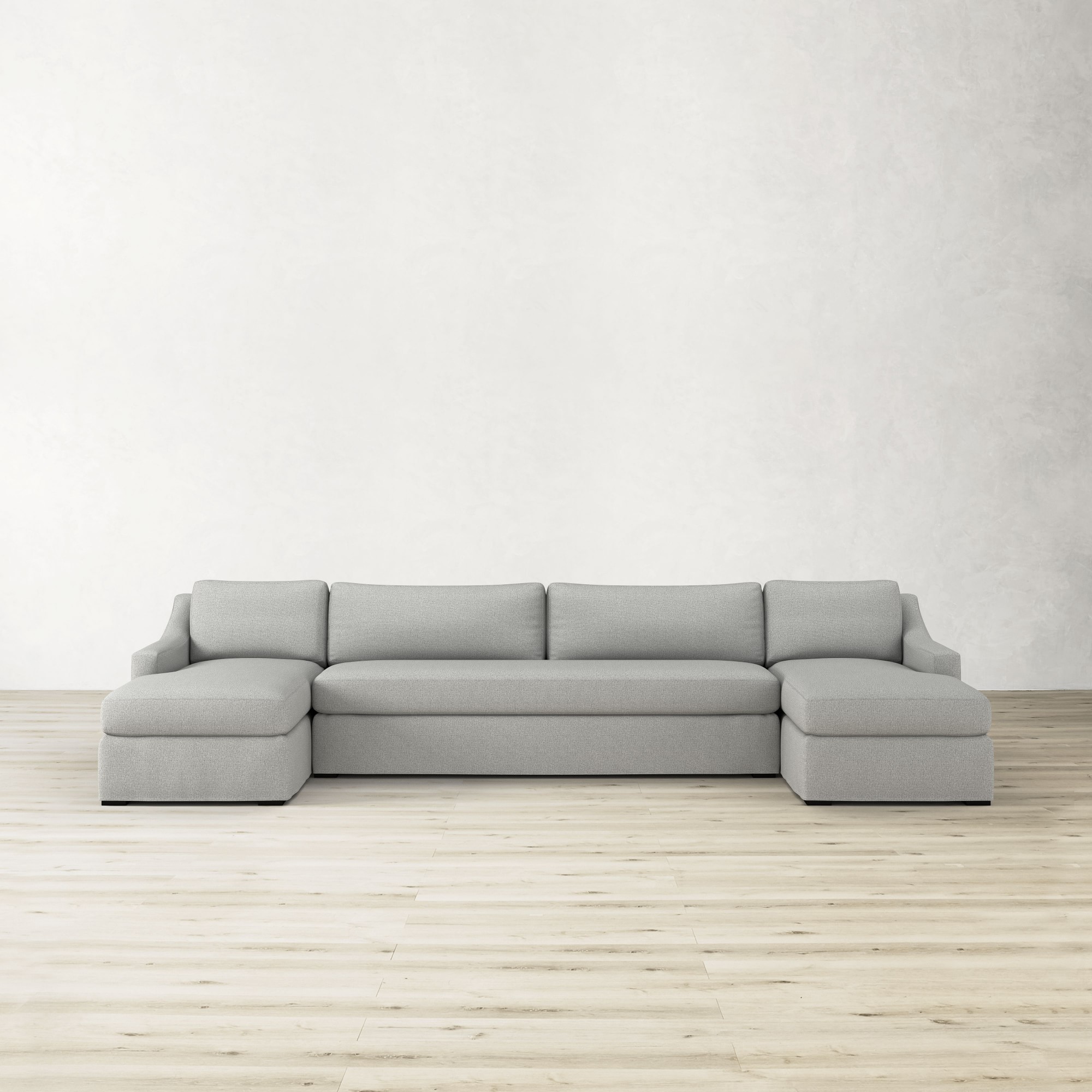 Ghent Slope Arm Slipcovered 3-Piece U-Shape Sofa with Chaise (146