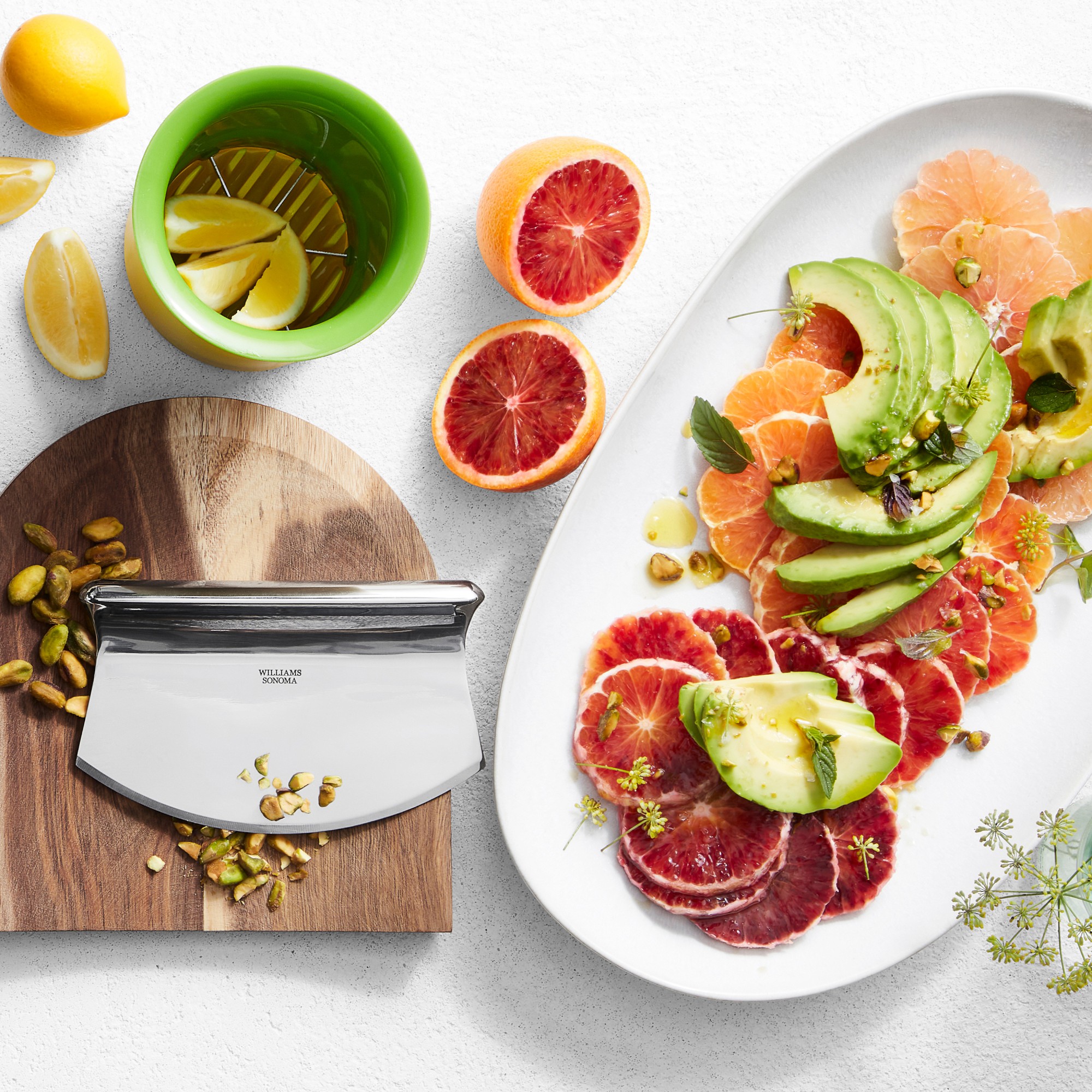 Williams Sonoma Mezzaluna and Board