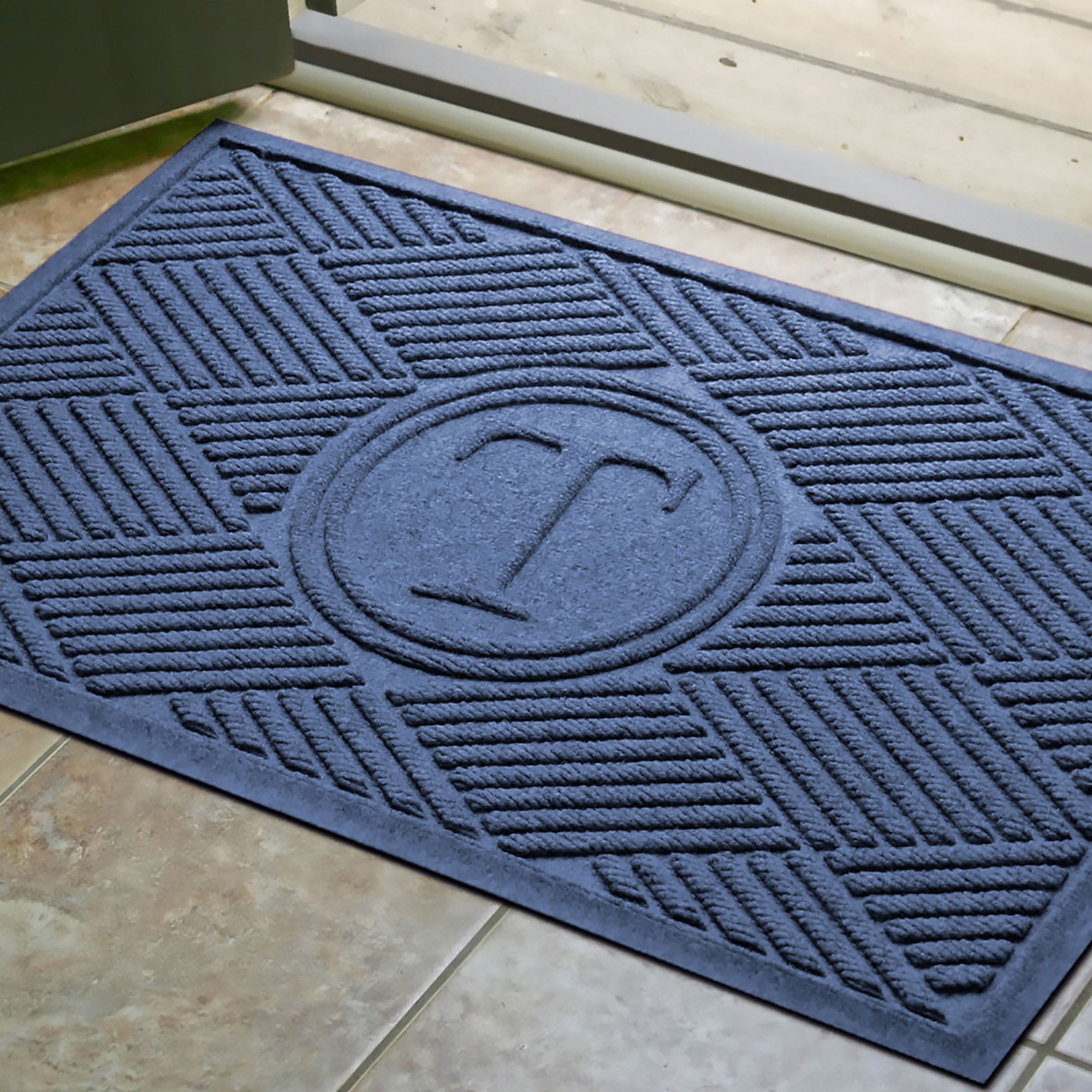 Waterhog Diamonds Commercial Grade Indoor/Outdoor Monogram Doormat, 2' X 3'