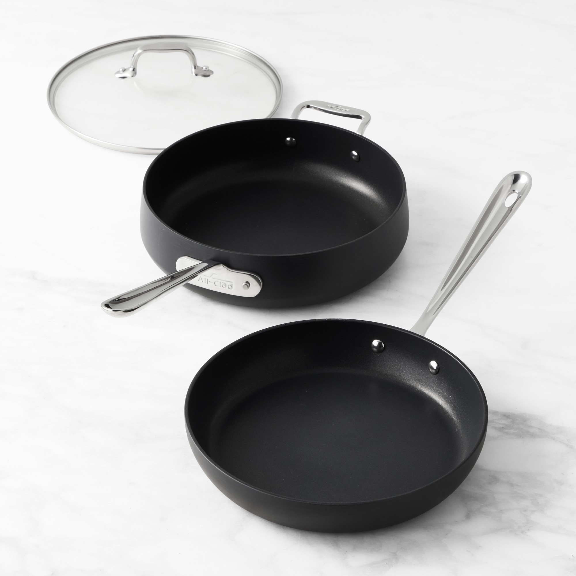 All-Clad HA1 Hard Anodized Nonstick Covered Sauté & Fry Pan 3-Piece Cookware Set