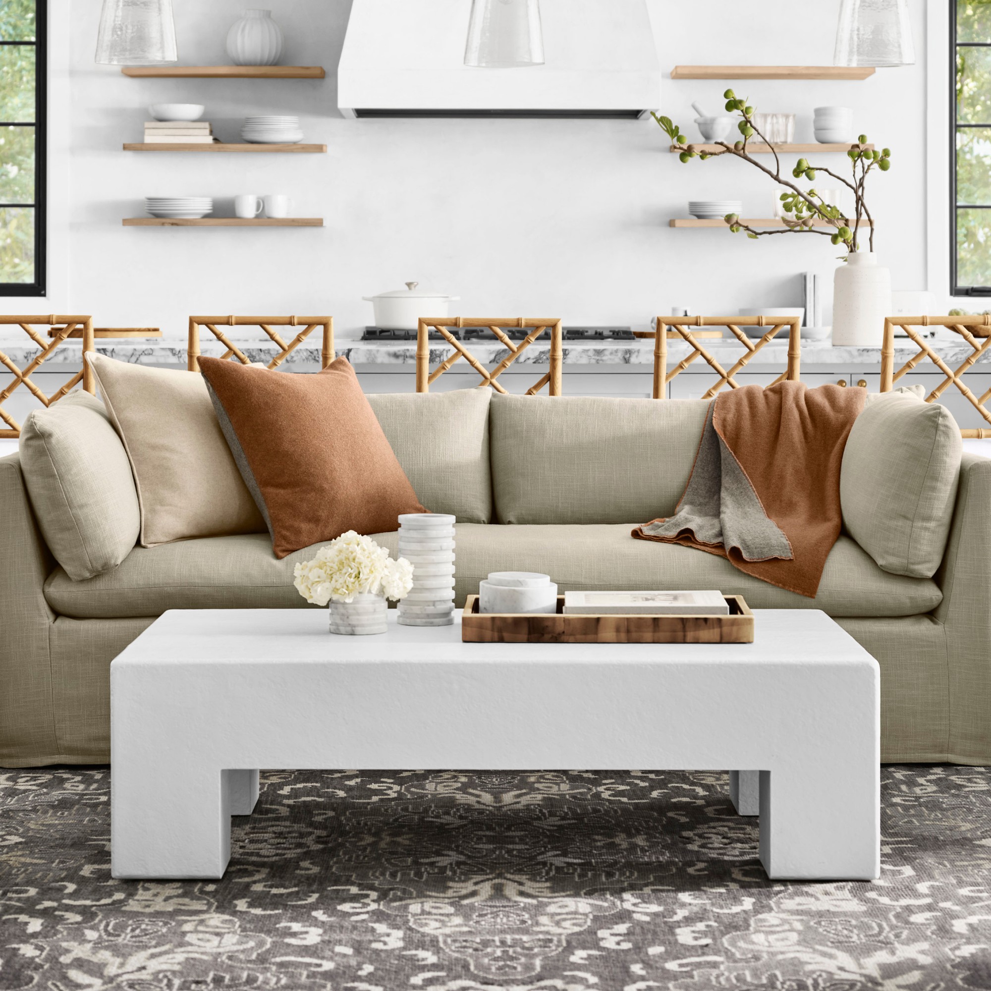 Matte White Square Coffee Table (48