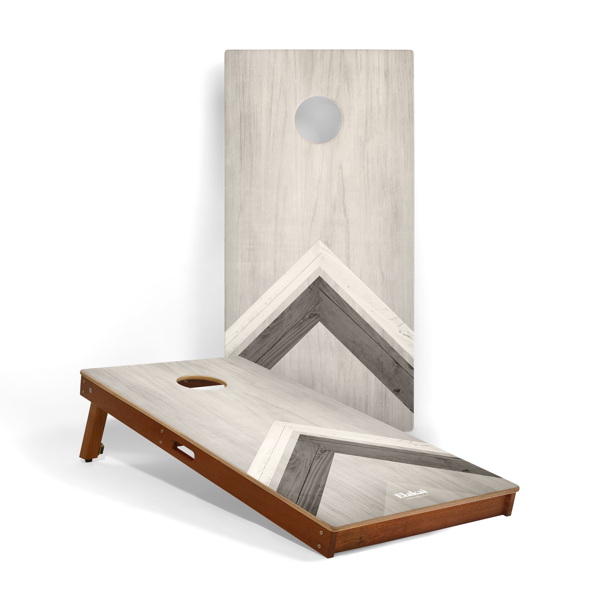 Silver Chevron Cornhole Boards