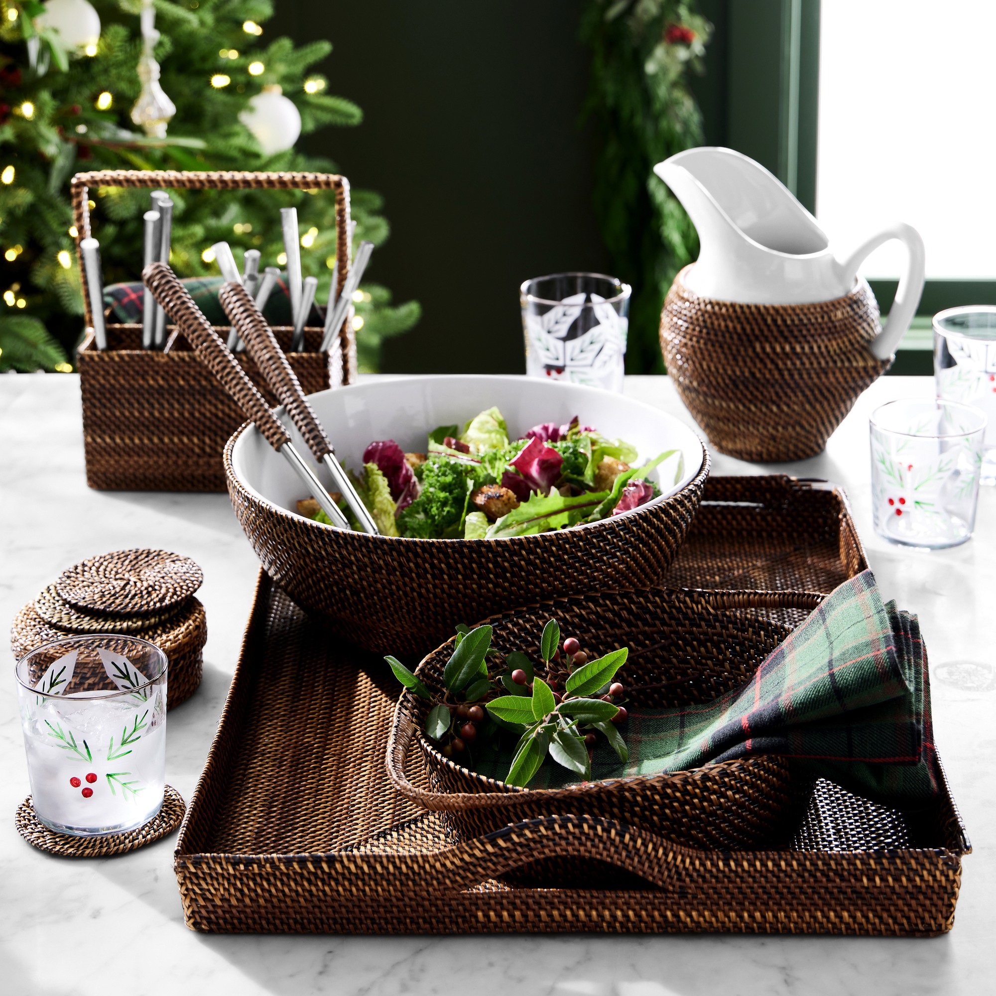 Nito Salad Bowl & Servers