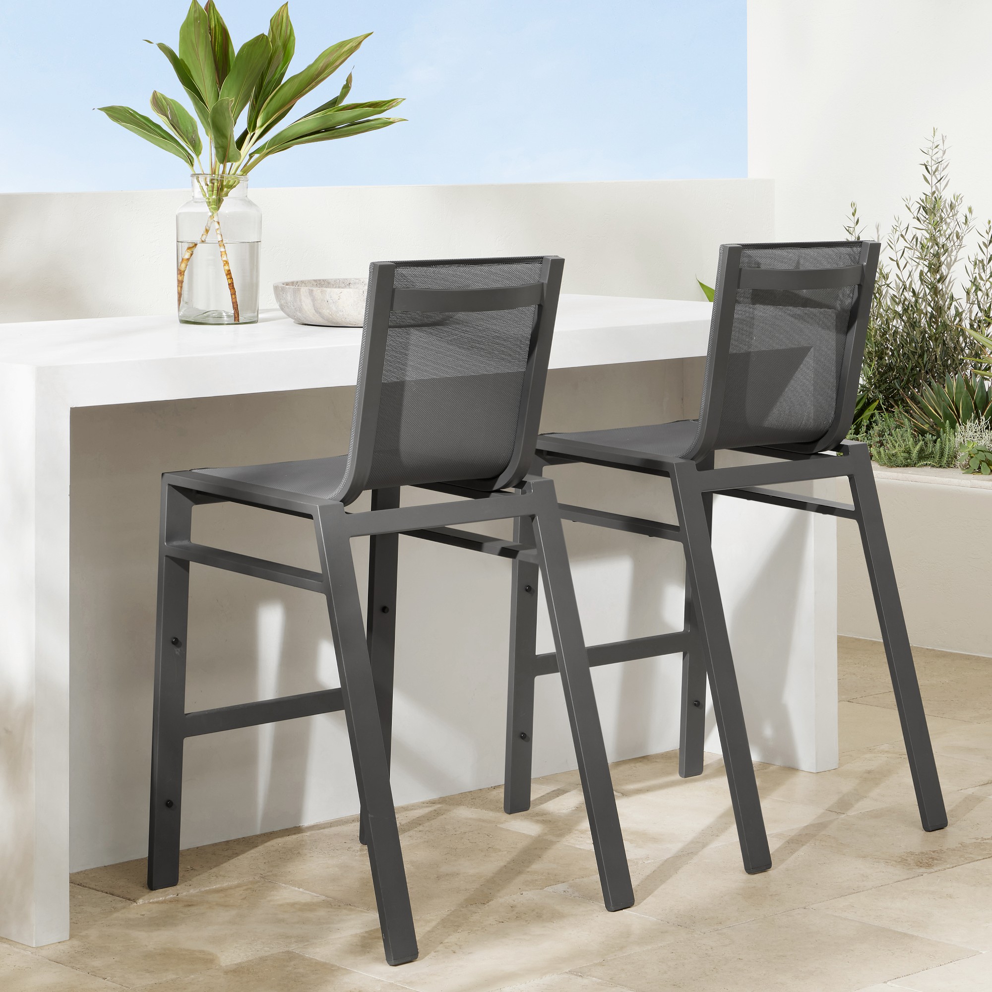 Santa Barbara Outdoor Metal Bar Stool