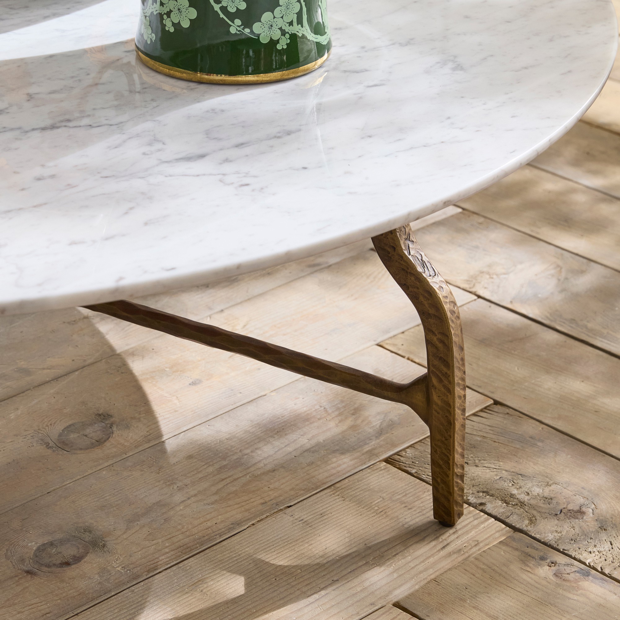 Azurra Hammered Metal Coffee Table (36