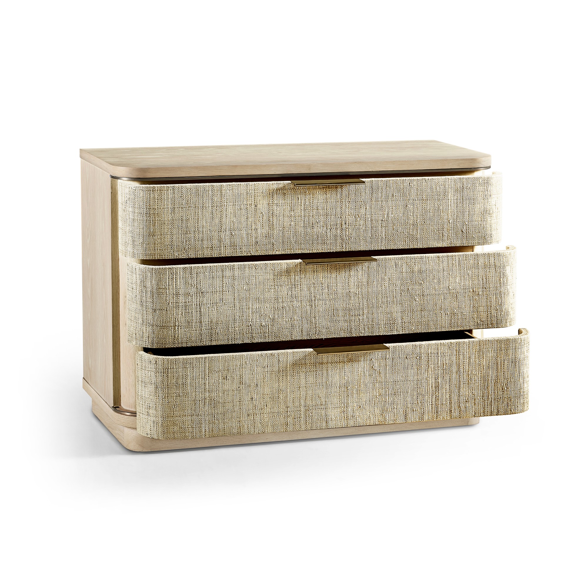 Seiche 3-Drawer Large Grass Cloth Nightstand (42