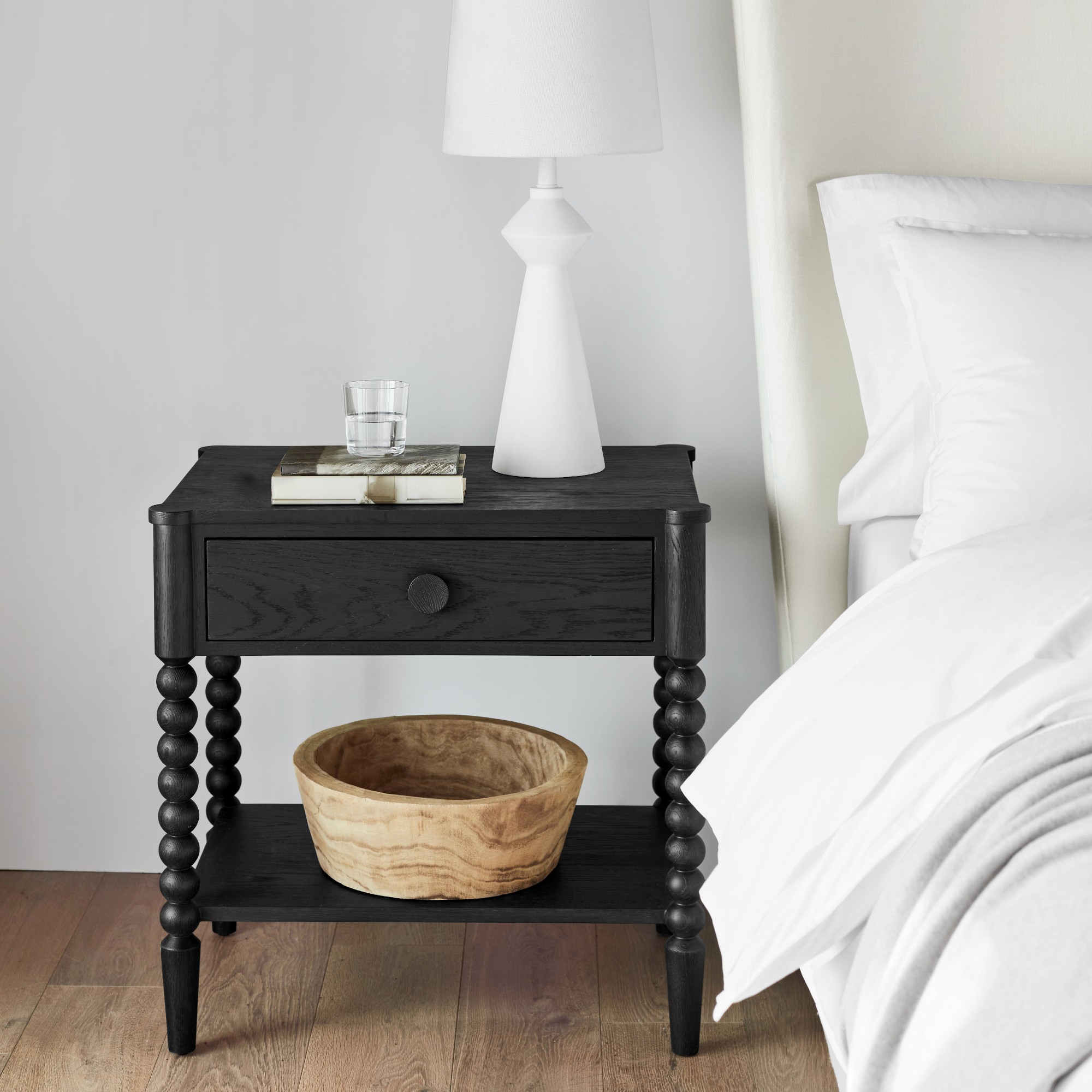 Spindle 1-Drawer Nightstand (28