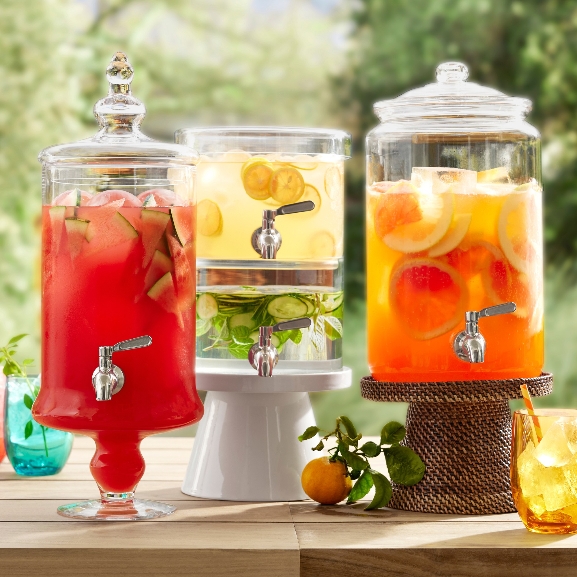 Glass Footed Beverage Dispenser