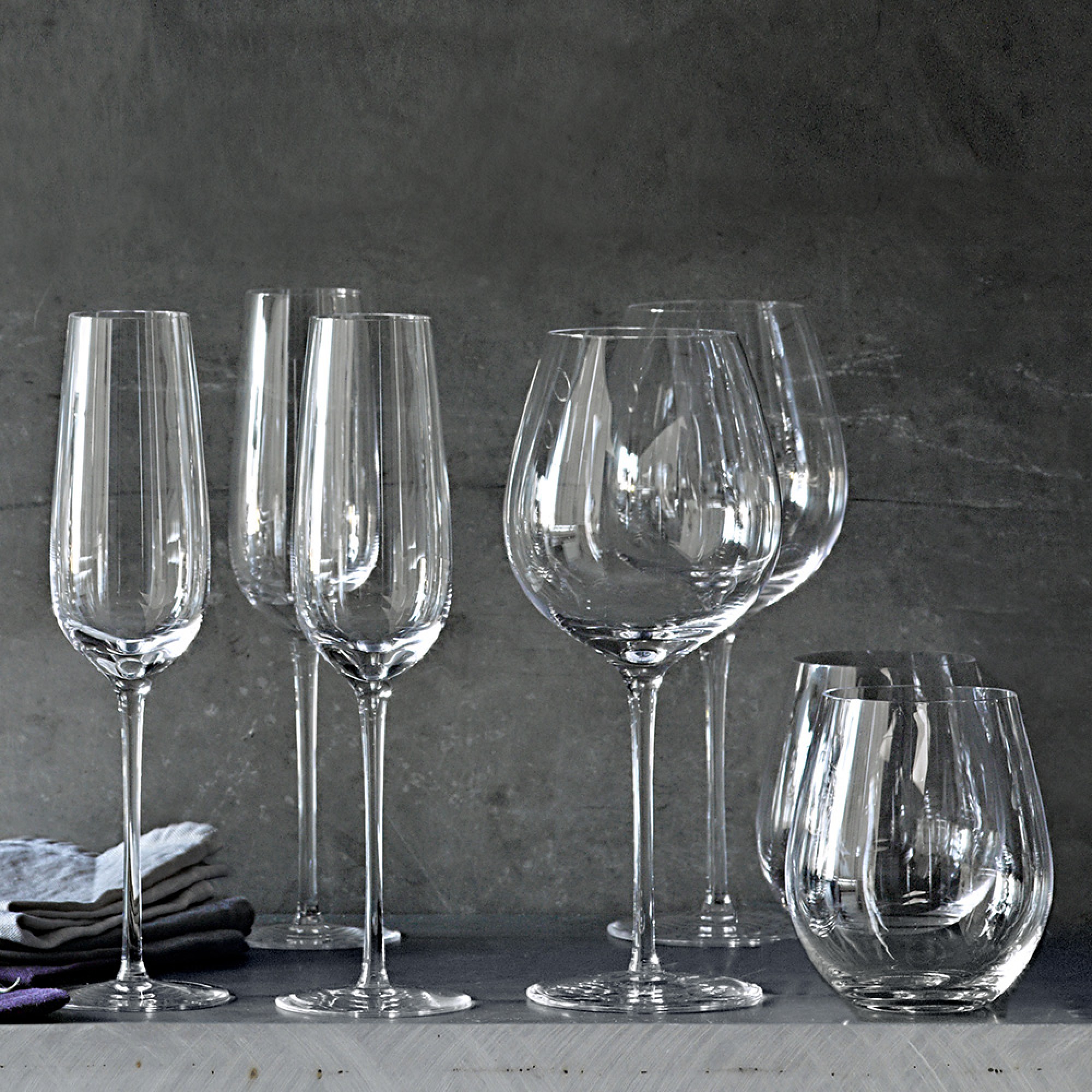 Williams Sonoma Reserve Stemless Red Wine Glasses, Buy 6-Get 8 Set