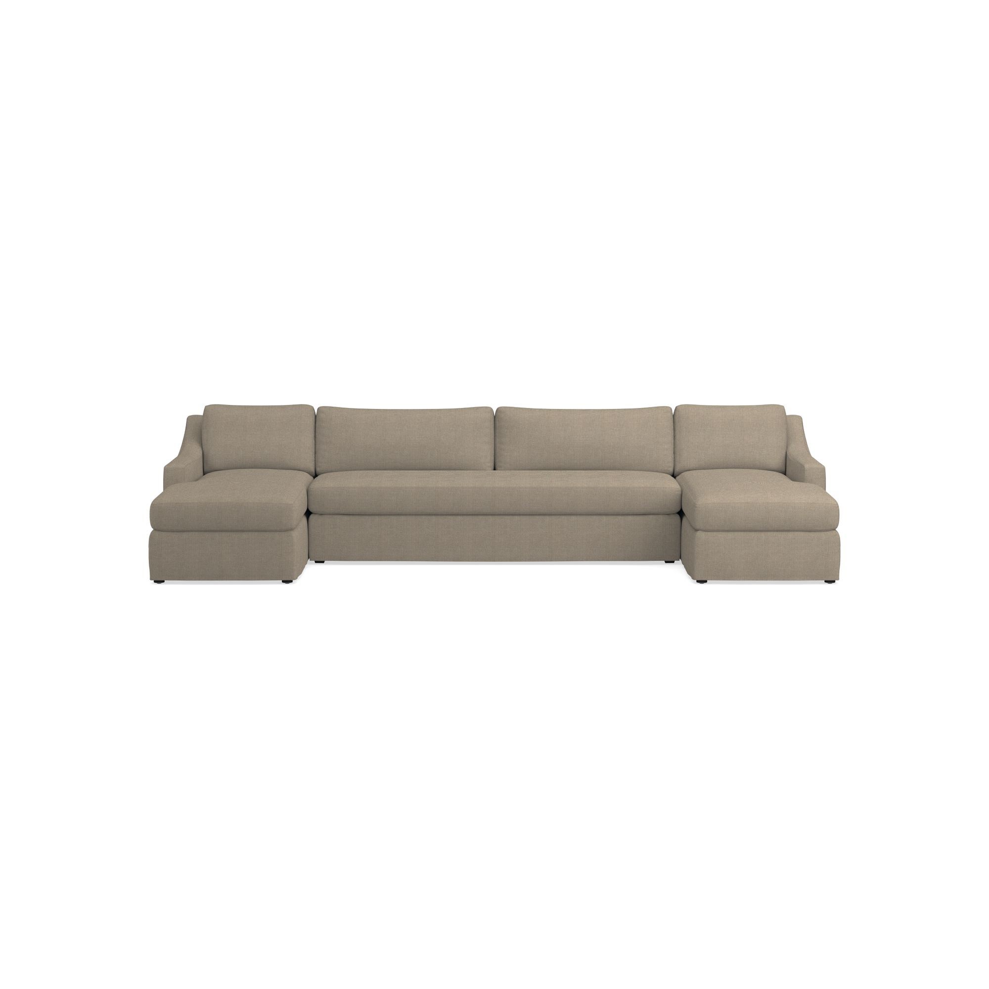 Ghent Slope Arm Slipcovered 3-Piece U-Shape Sofa with Chaise (146