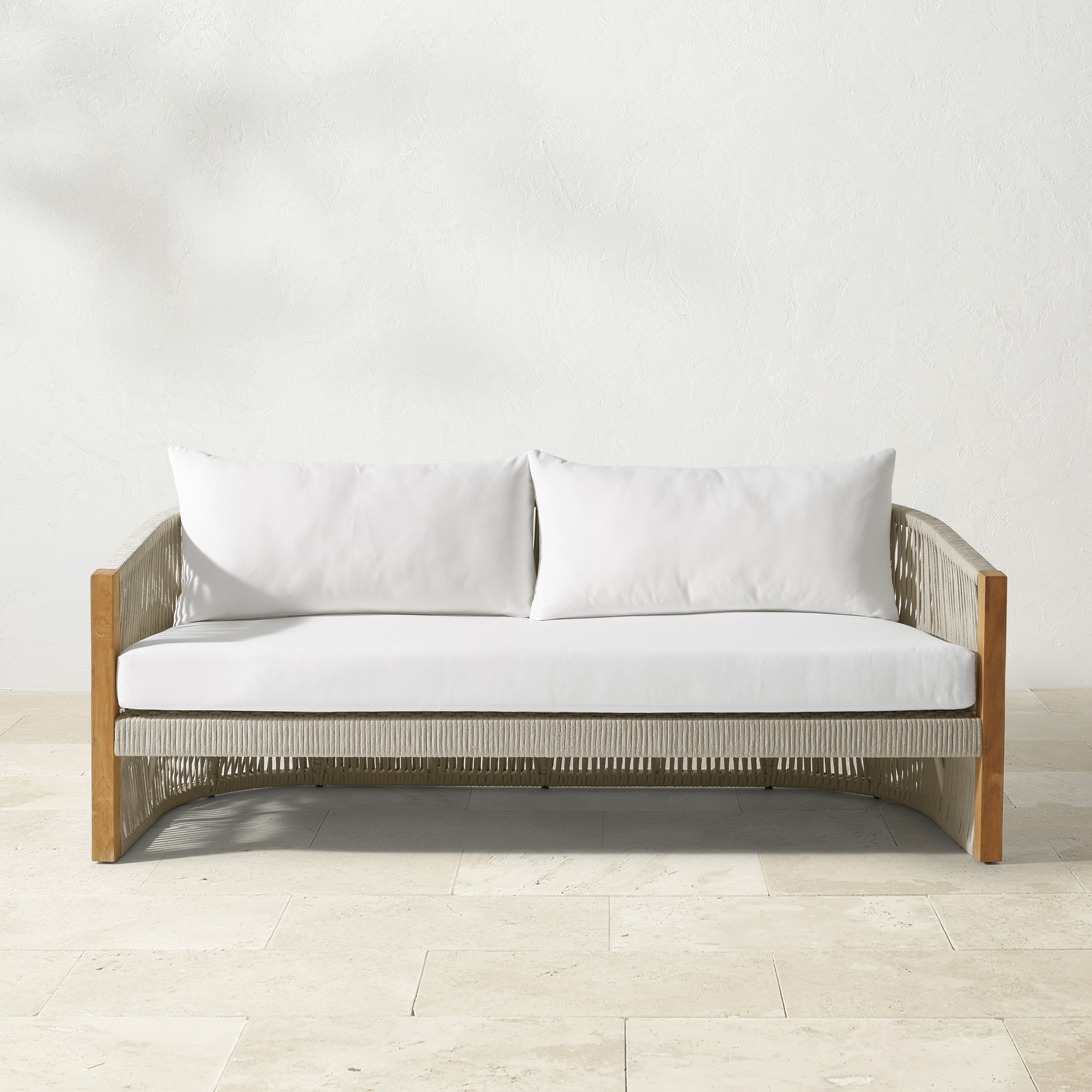 Pasadena Outdoor Teak and Rope Sofa (76