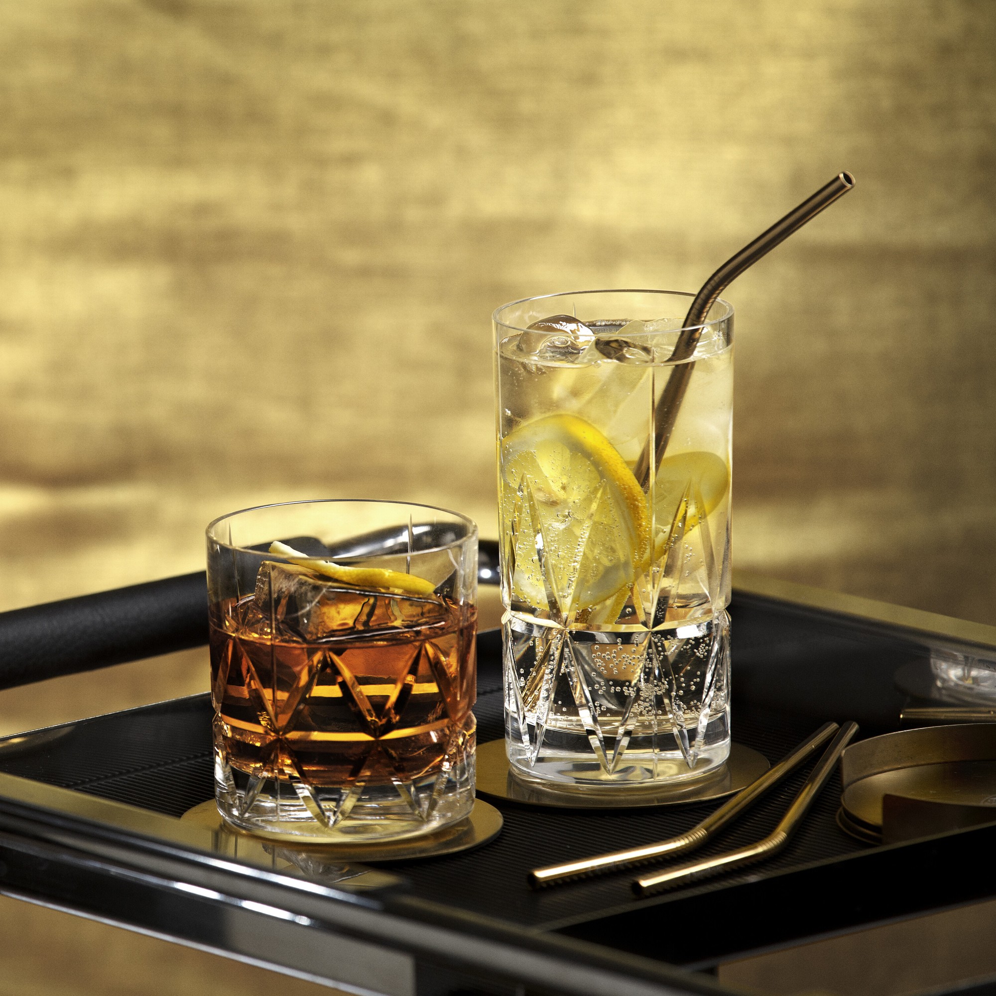 Orrefors Peak Double Old-Fashioned Glasses, Set of 4