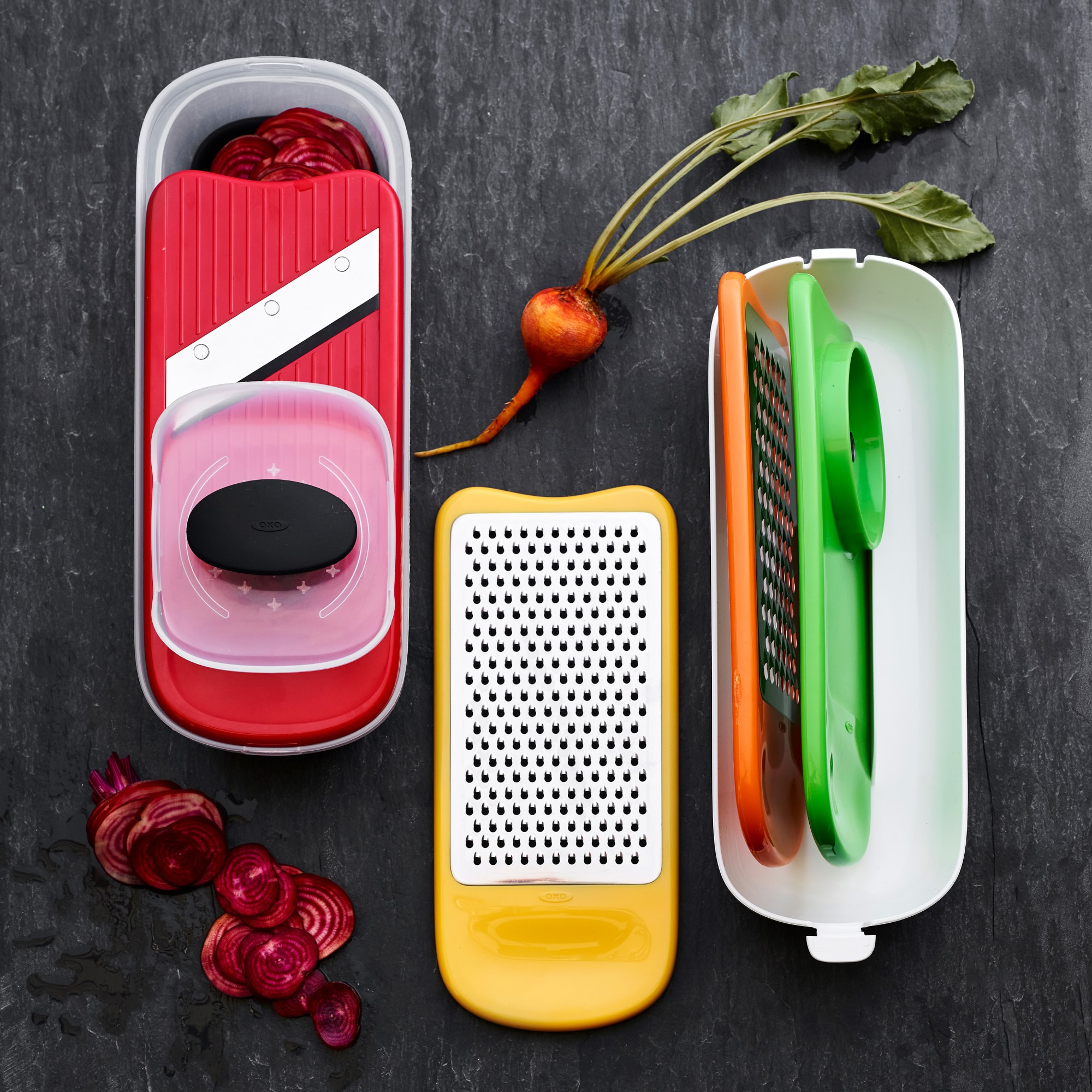 OXO All-in-One Grater, Slicer & Spiralizer with Storage Container