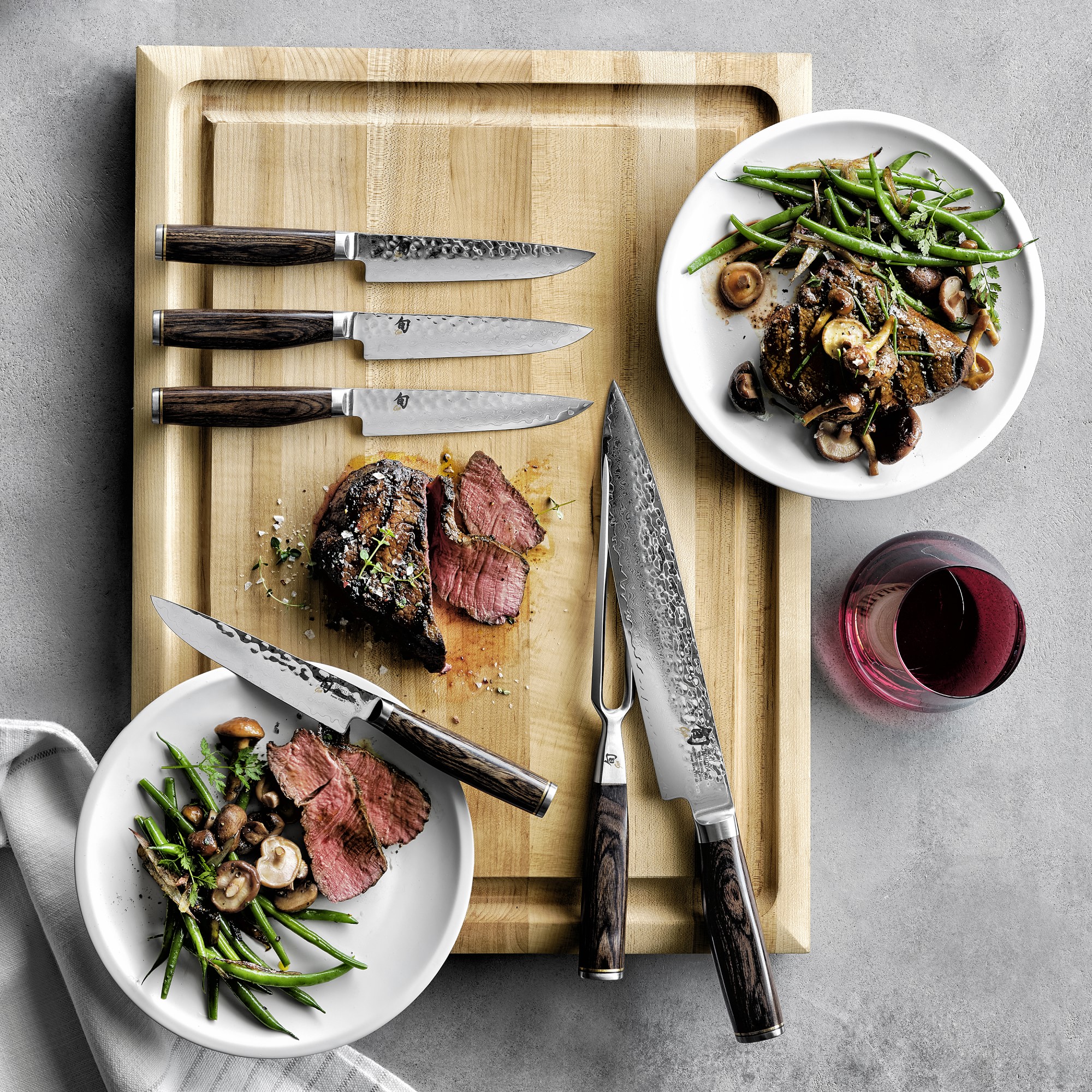 Shun Premier Carving Knife & Meat Fork Set