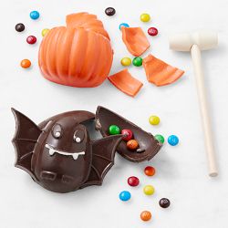 Chocolate Halloween Breakable Pumpkin & Bat, Set of 2