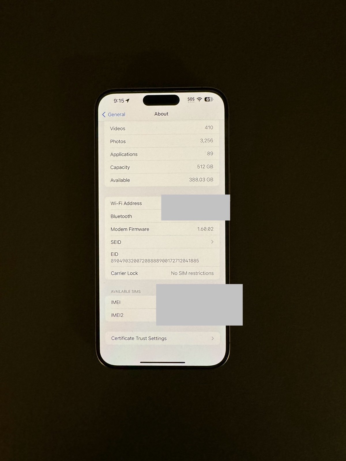 iPhone 15 Pro Max 512GB Unlocked 6W79