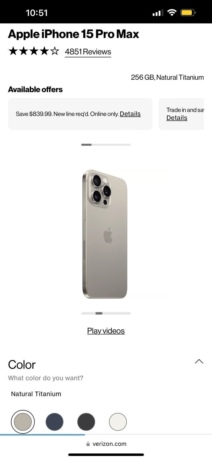 Apple iphone 15 pro max fully unlocked iPhone 15 Pro Max 256GB Natural Titanium 7V88