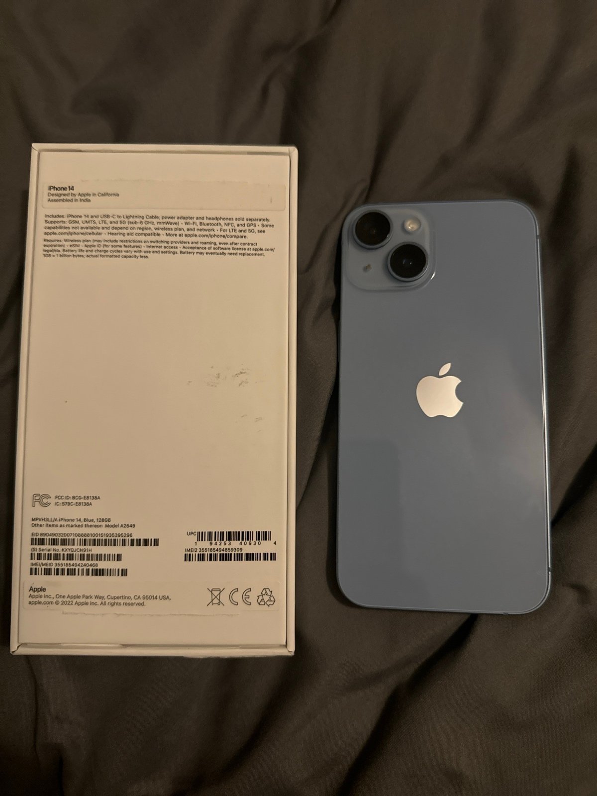iPhone 14 Blue 128 GB Unlocked 6O86