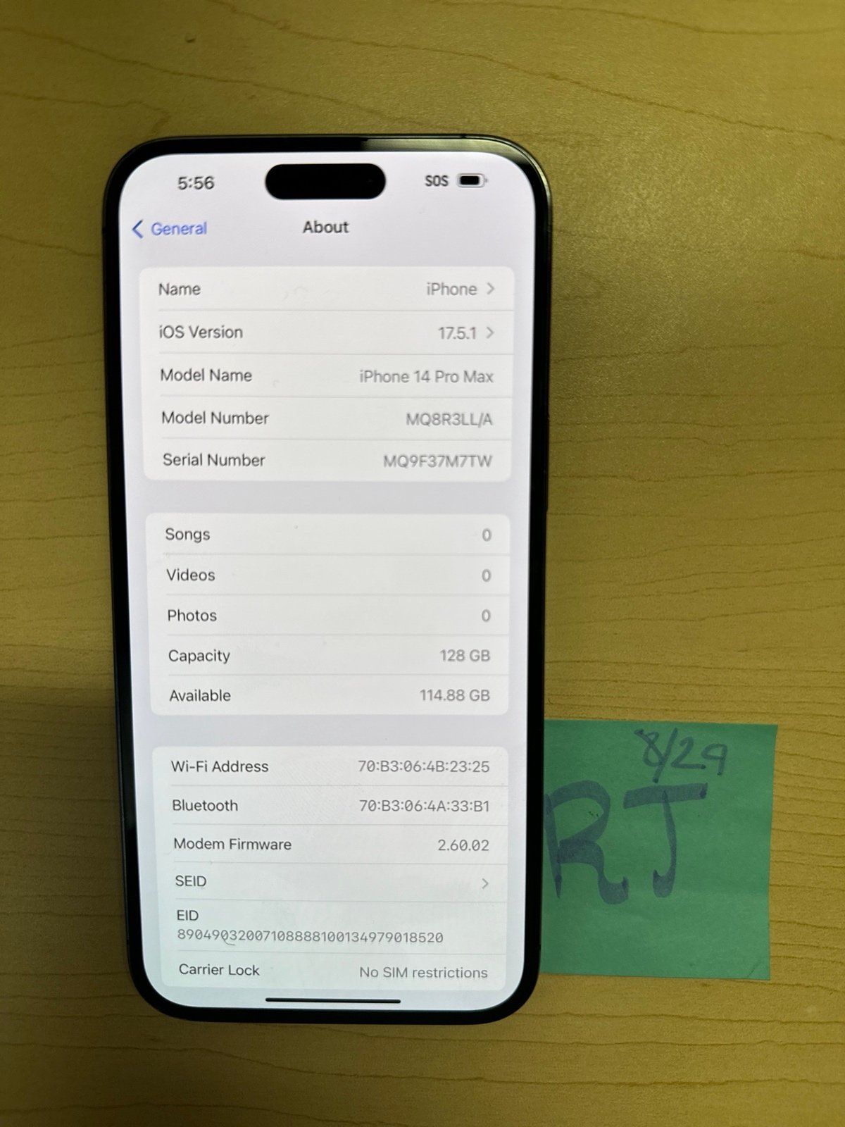 Unlocked Apple iPhone 14 Pro Max 128 GB in Deep Purple 9V79