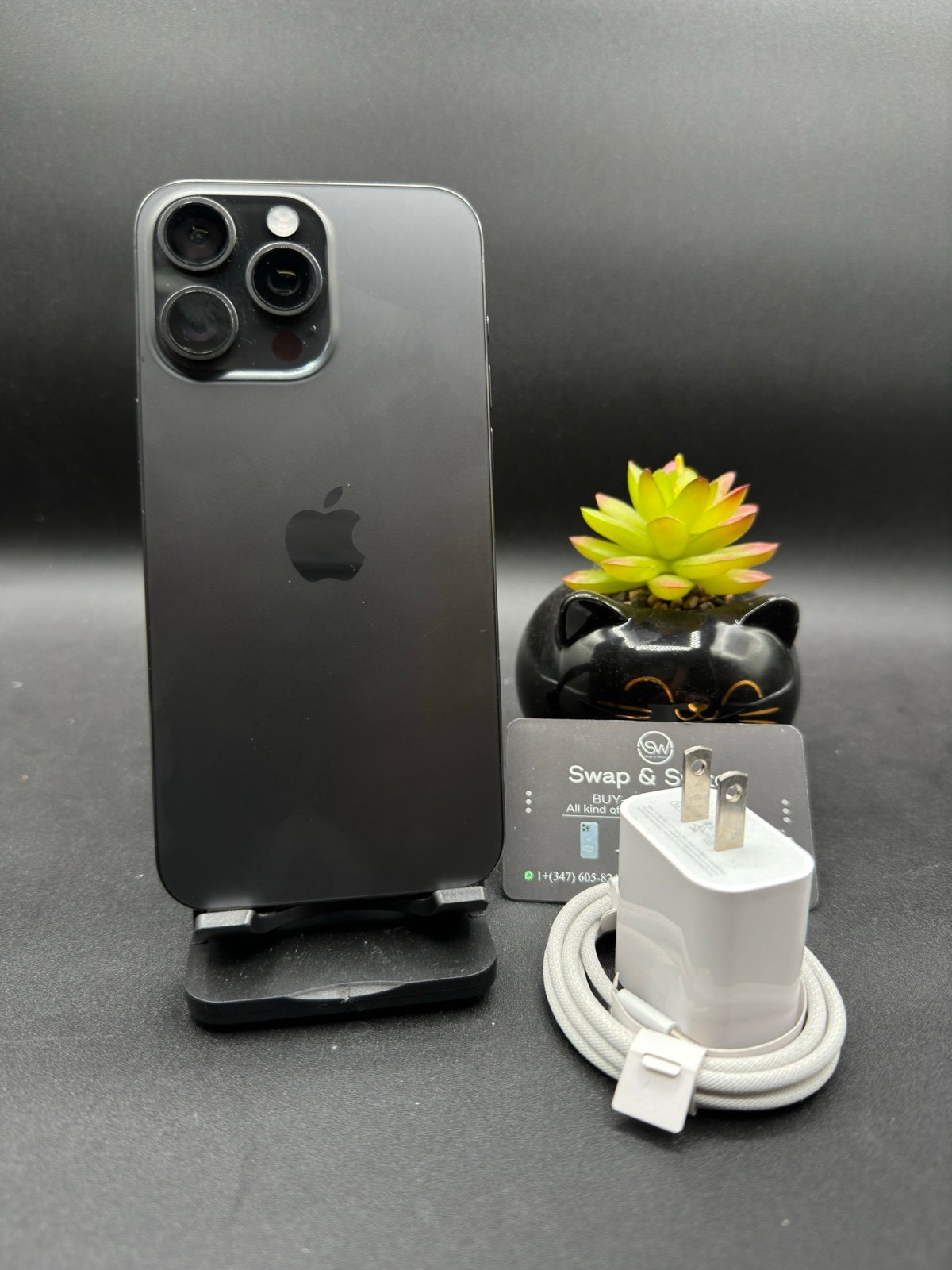 Apple iPhone 15 pro max 256gb Black titanium For  TMobile/sprint/metro 5H53