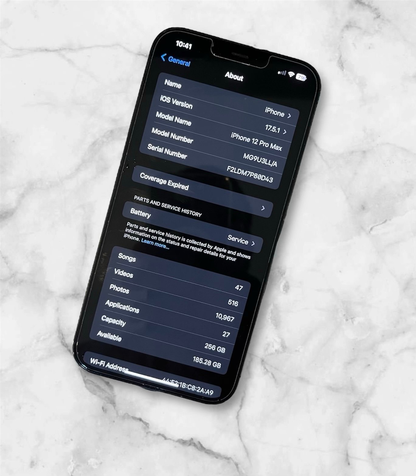  iPhone 12 Pro Max 256GB Blue Unlocked Very Good Condition! Never Serviced 72% 3H61