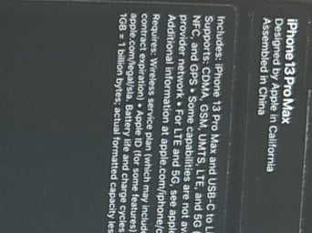 iPhone 13 Pro Max phone 1TB - unlocked w original box + unused charging cord 2R39