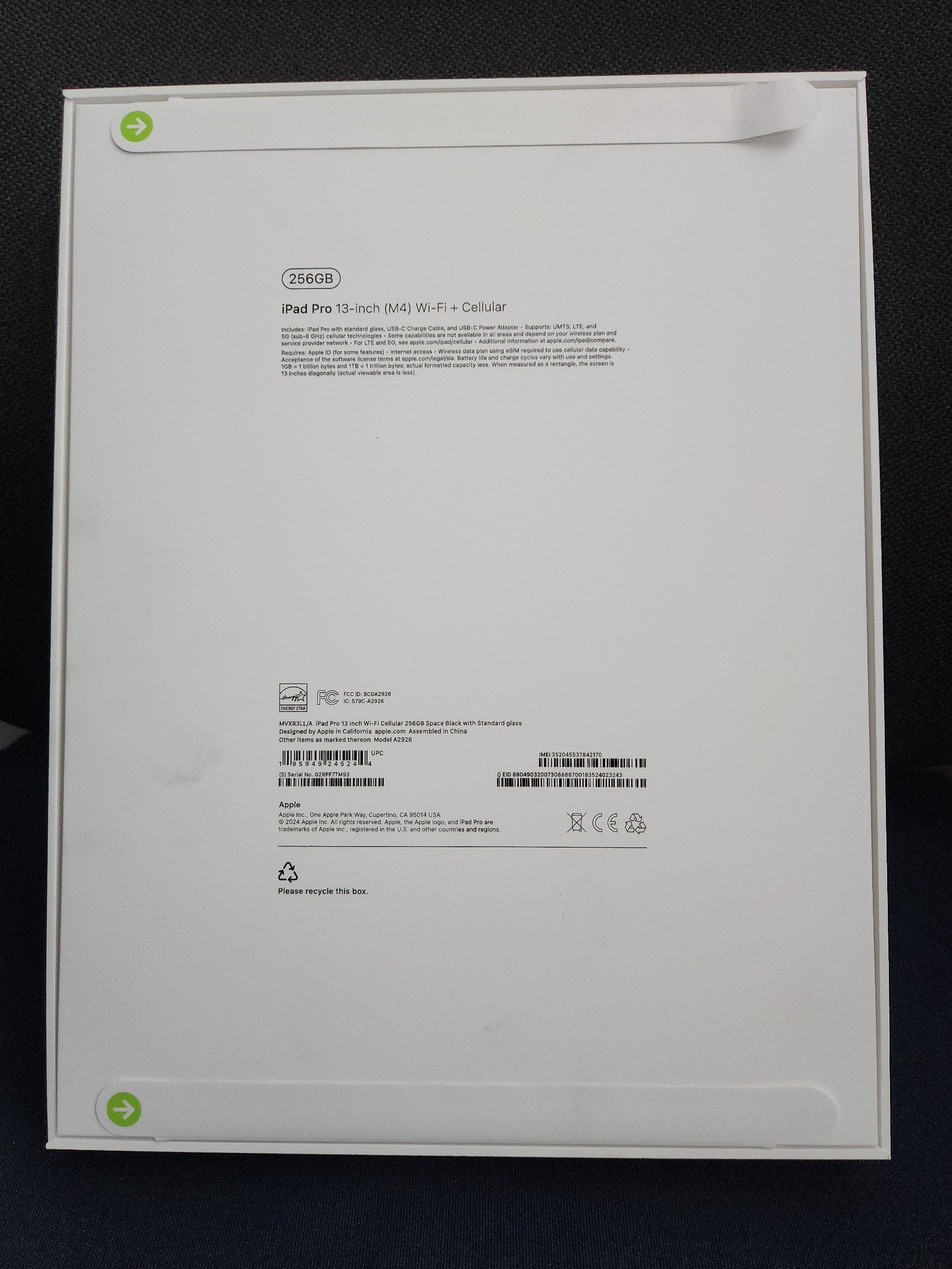 Apple iPad Pro 13-Inch (M4): Ultra Retina XDR display, 256GB, Wi-Fi 6E + 5G Cell