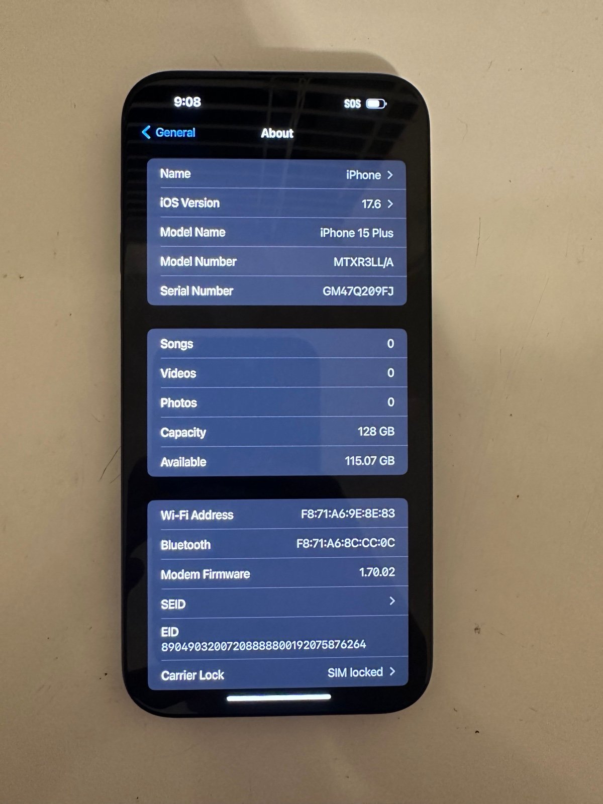 iPhone 15 Plus 128GB Verizon 9P89