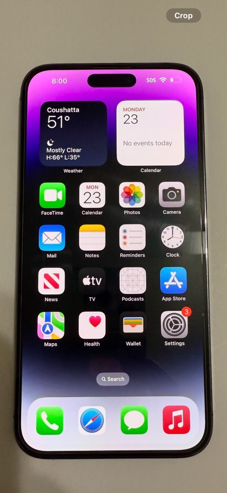 Pristine Unlocked Apple iPhone 14 Pro Max 256gb Purple & Cases 5M19