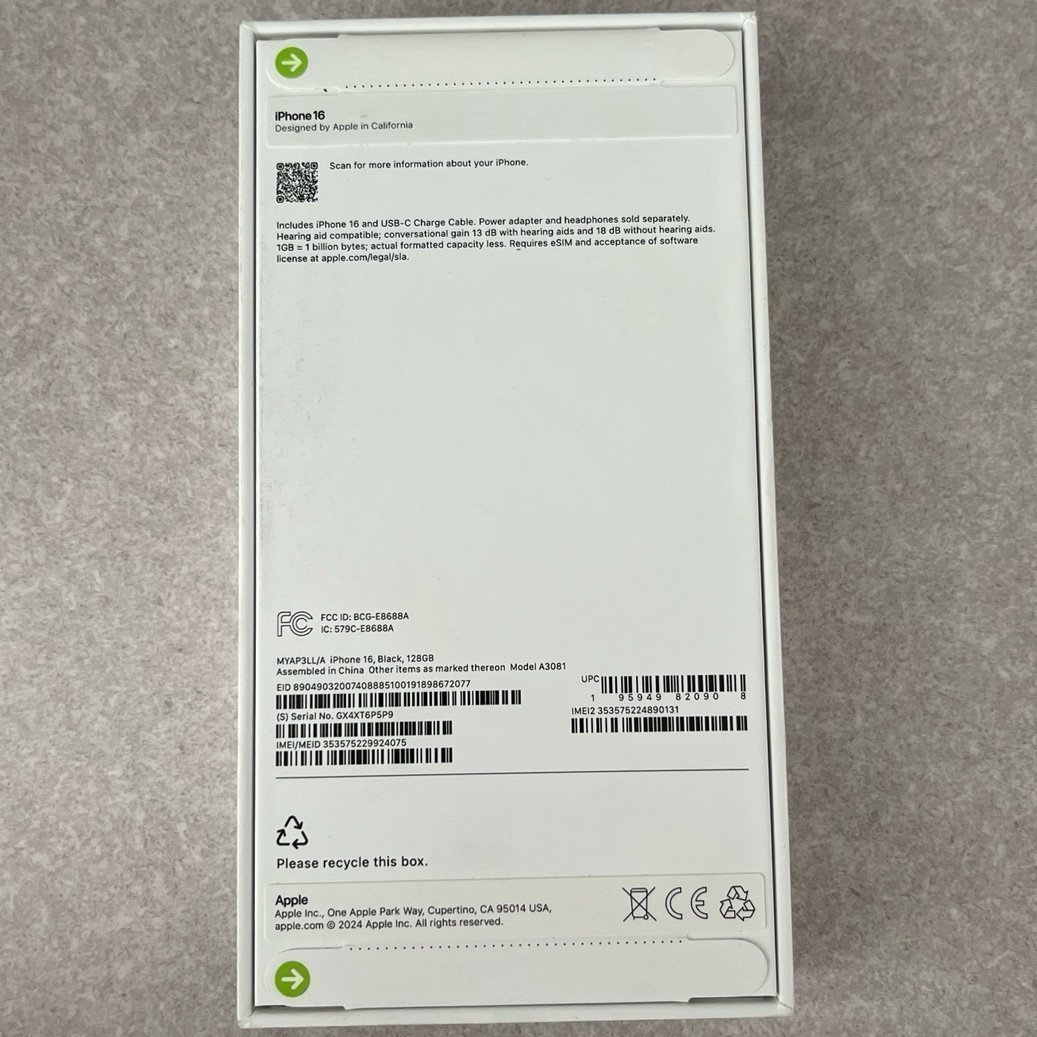 iPhone 16 128gb black t-mobile 8E32