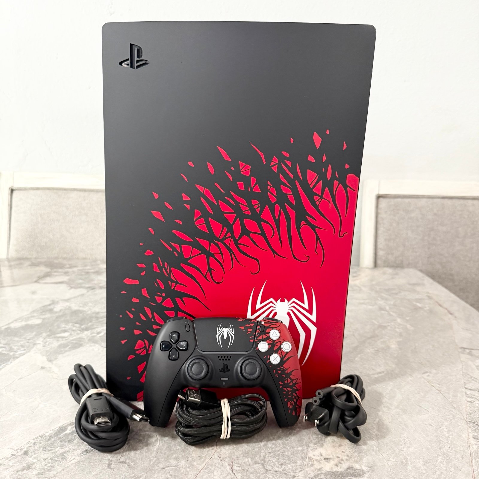 PlayStation Ps5 Spider-Man 2 Disc Version Console Cables Controller 2Q33