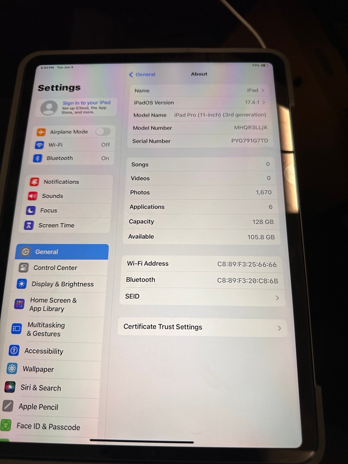 ipad pro 11 inch 4th generation 9B38