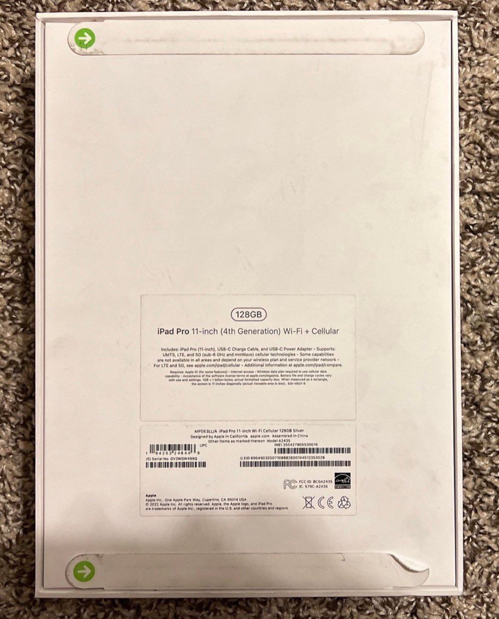 Apple iPad Pro 4th Generation 128 GB in Silver 8R78