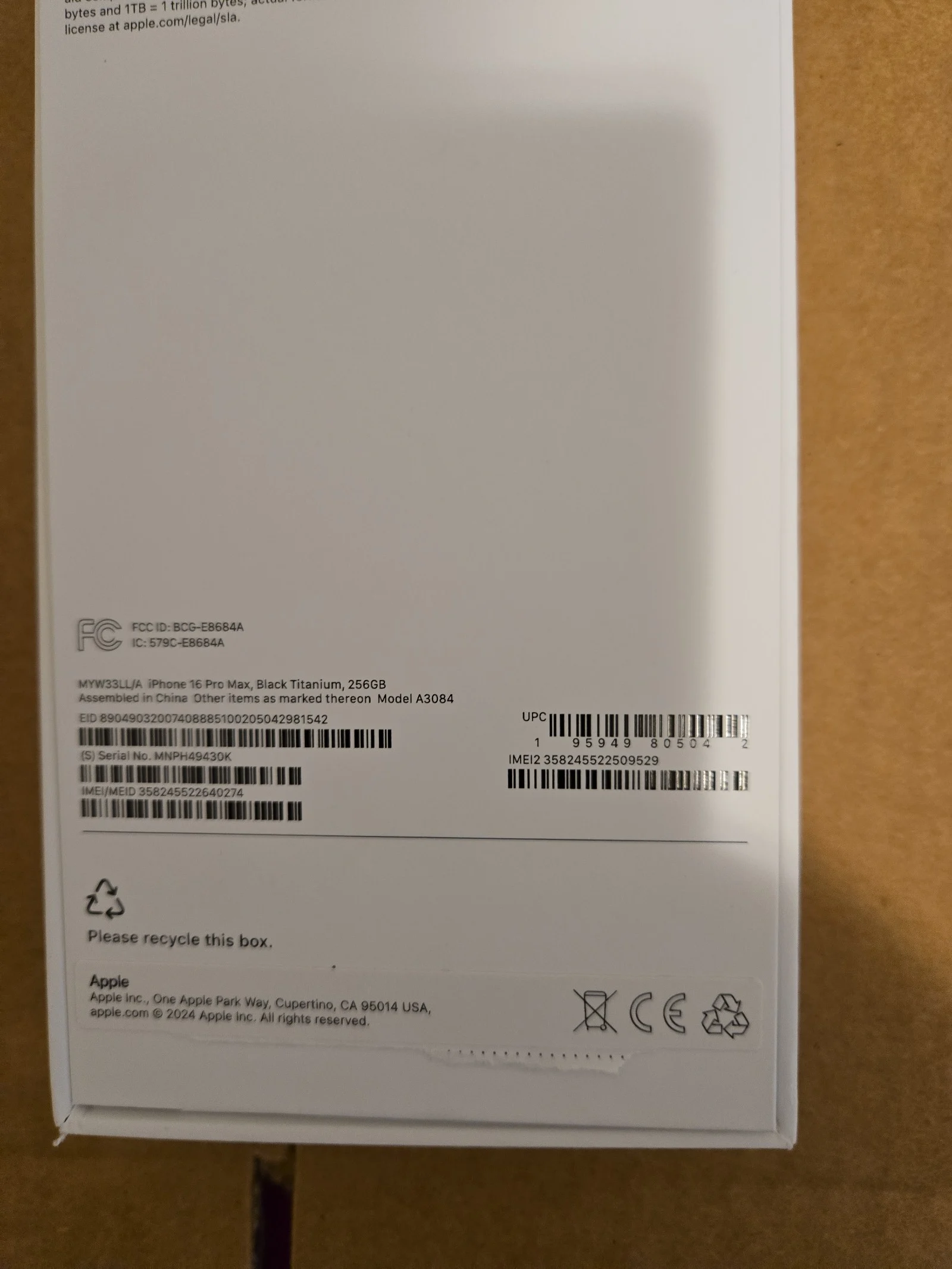 Apple iPhone 16 Pro Max Verizon Locked Not paid off