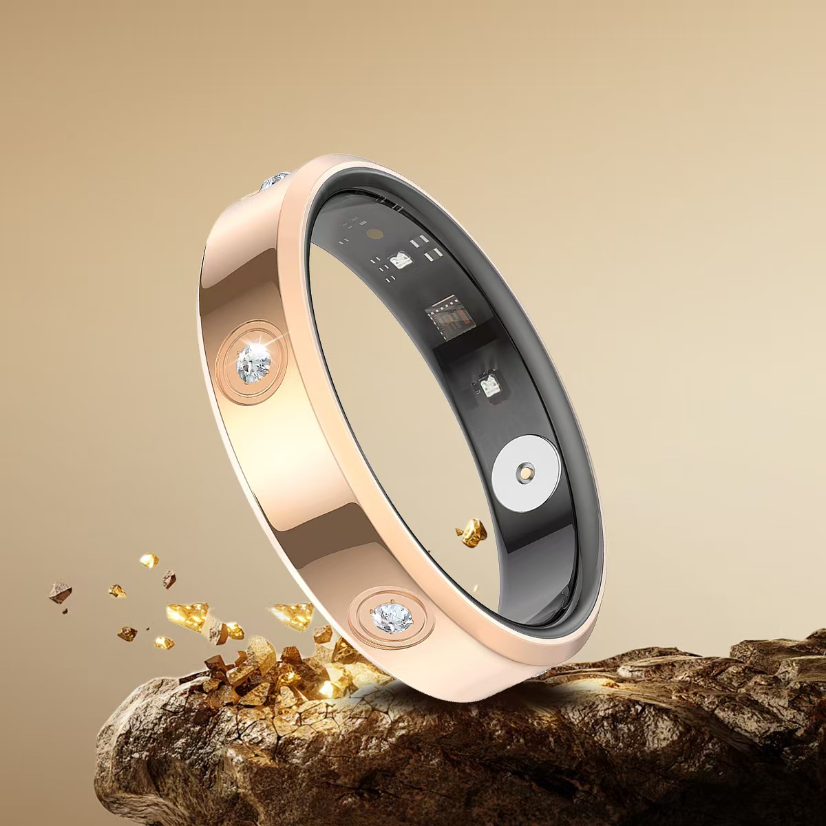 Smart Ring with Blood Oxygen, Heart Rate Variability, Stress, Menstrual Cycle, Family Care, Sleep, and Exercise Monitoring- MT1