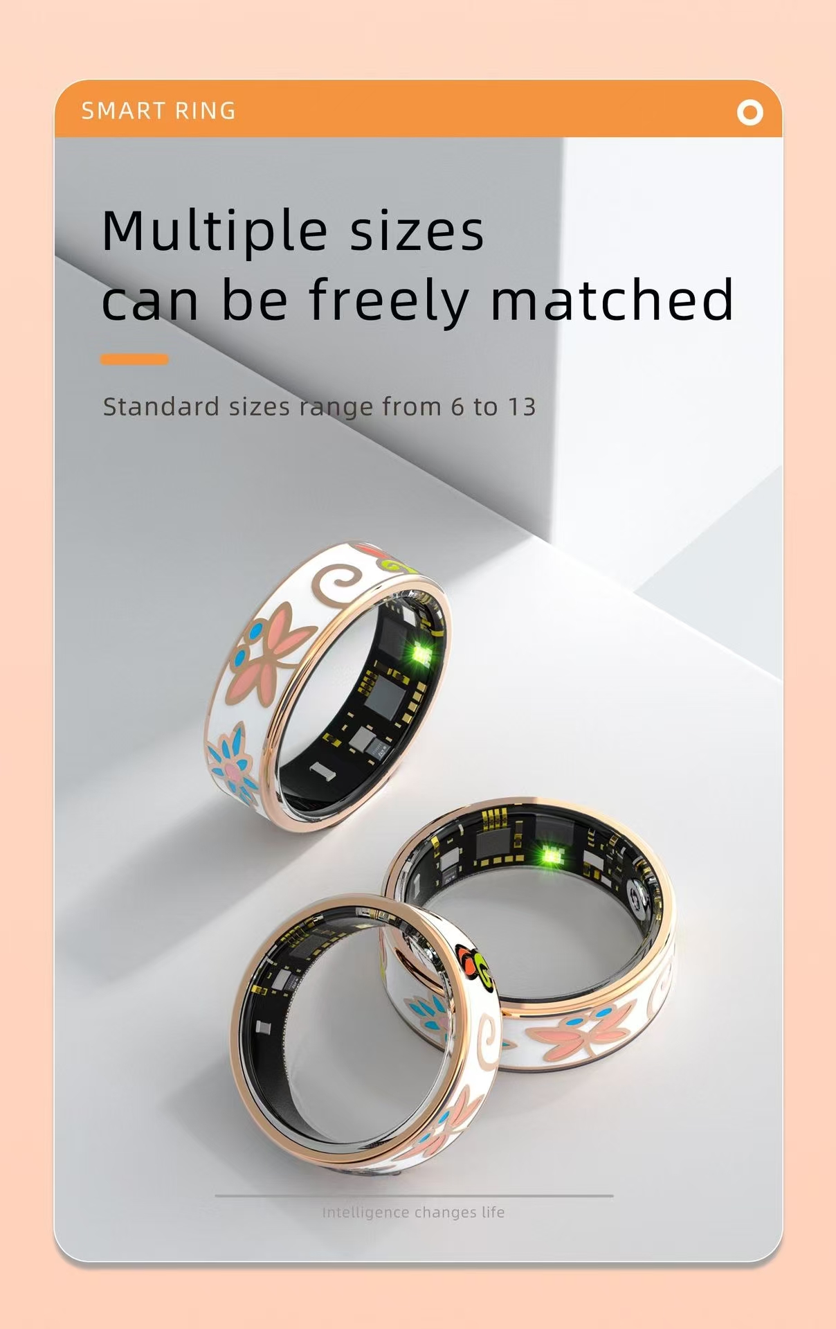 Best-selling smart ring, inlaid with luminous dragon pattern, a ring that detects heart rate, blood oxygen, sleep and health- TR