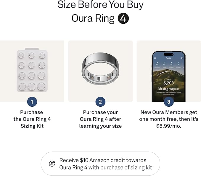 Smart Ring 4 - Silver - Size 8 - Size Before You Buy- 2S50