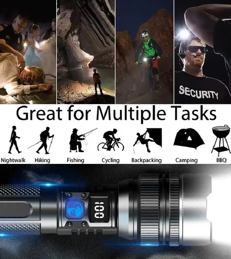 UltraBright Tactical Rechargeable Flashlight