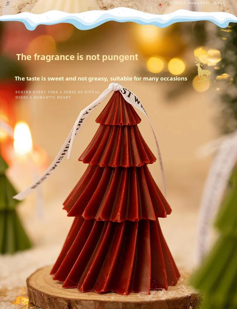 Atmosphere-Spiral Christmas tree scented candle, creative home decoration