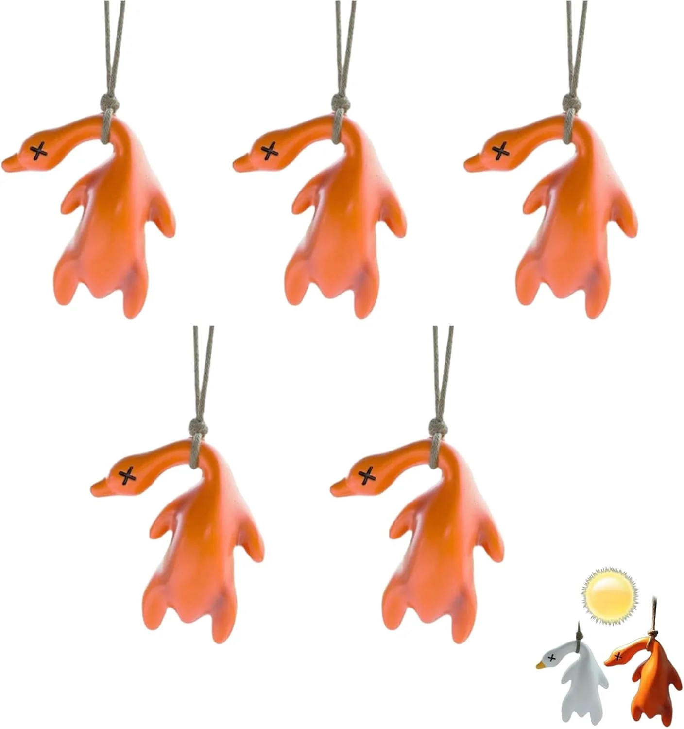 Color Changing Roast Duck  Pendant, UV Sensitive Duck, Creative UV Temperature Reminder Hanging Ornament for Cars, Bicycles, Indoor and Outdoor