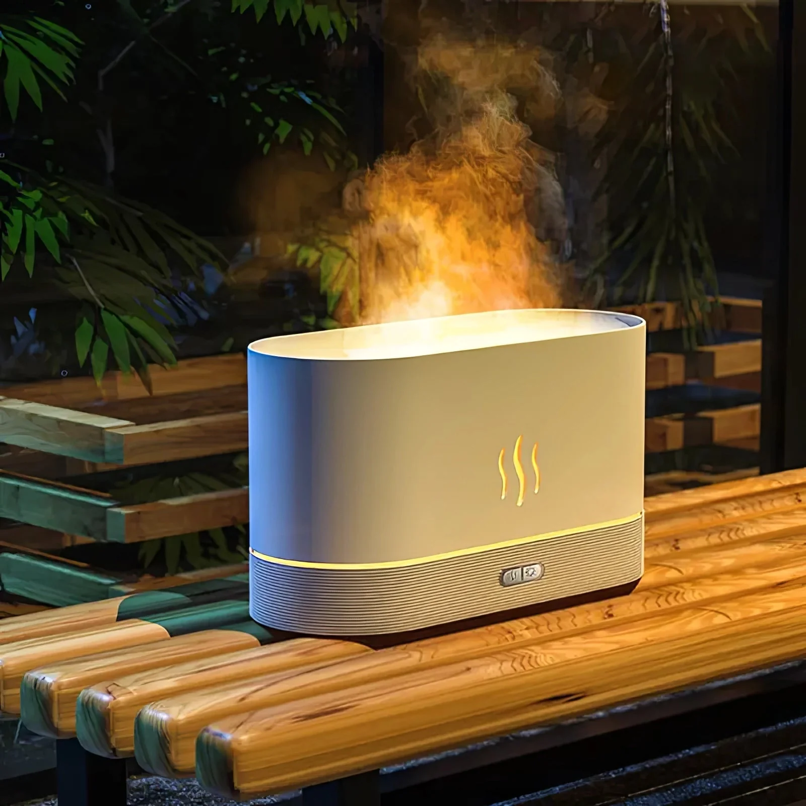 peaceful-Simulation flame aromatherapy diffuser