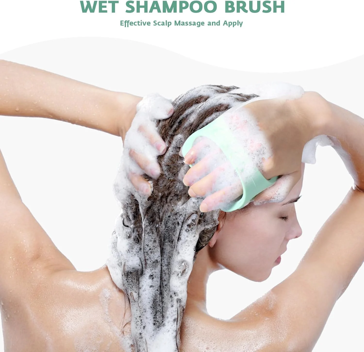Massage Brush for Scalp, Silicone, Shampoo Brush, Improves Blood Circulation of the Scalp, Perfect for Relaxation, Hair Washing Brush, Hair Gro