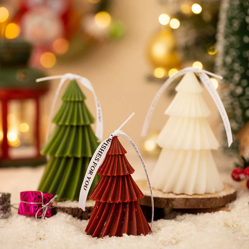 Atmosphere-Spiral Christmas tree scented candle, creative home decoration