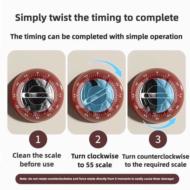 Magnetic Timer, No Battery Required, Suitable for Any Place