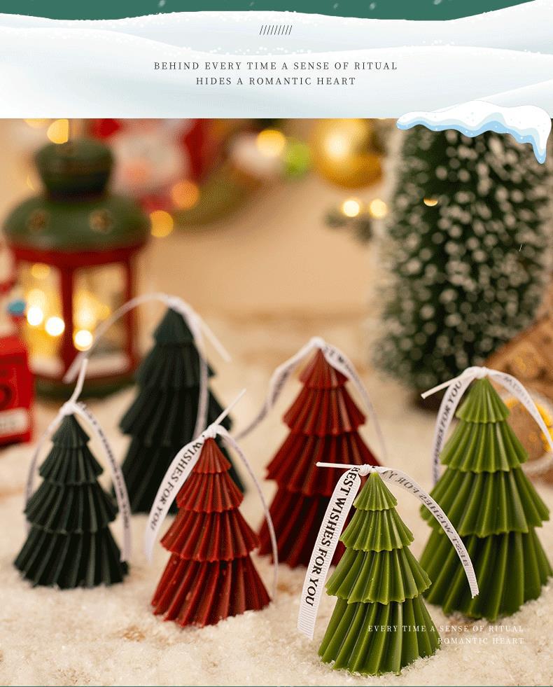 Atmosphere-Spiral Christmas tree scented candle, creative home decoration