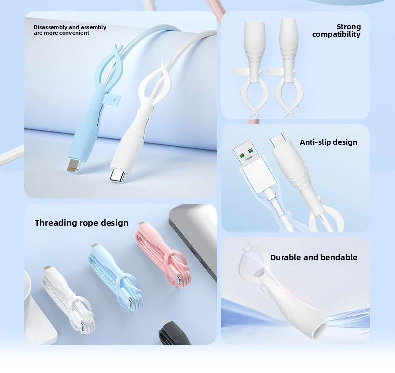 Mobile phone data cable protective cover, anti-bend and breakage, charging cable head protective cover, bundled storage