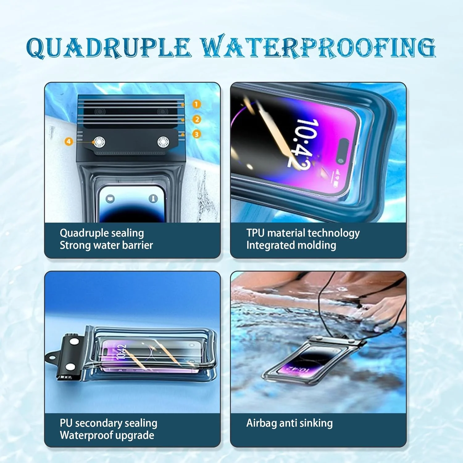 Universal Waterproof Mobile Phone Bag, The Best Choice for Outdoor Sports, Swimming, etc., Suitable for 99% of Mobile Phones